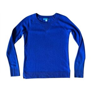Pim + Larkin Small Blue Cashmere Crewneck Sweater Pullover Knit